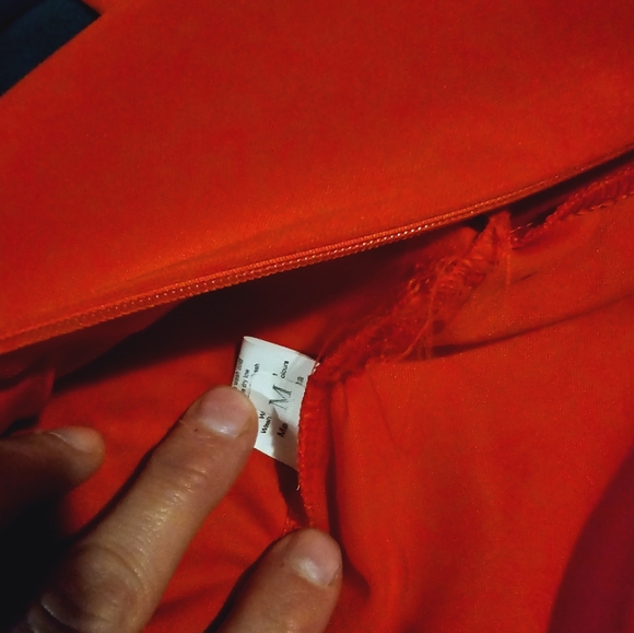 Womens Medium red half sleeve red Belted one piece pant jumpsuit with belt - Picture 9 of 12